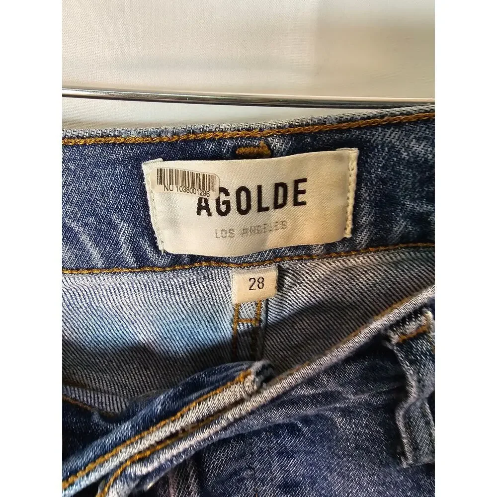 Agolde Los Angeles Riley High Rise Straight Crop Jeans size 28